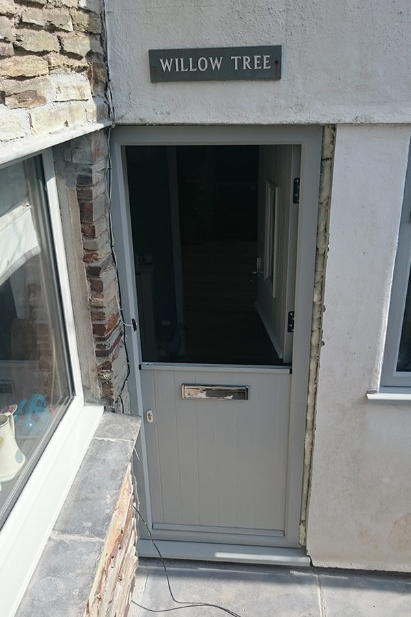 Open Grey composite stable door