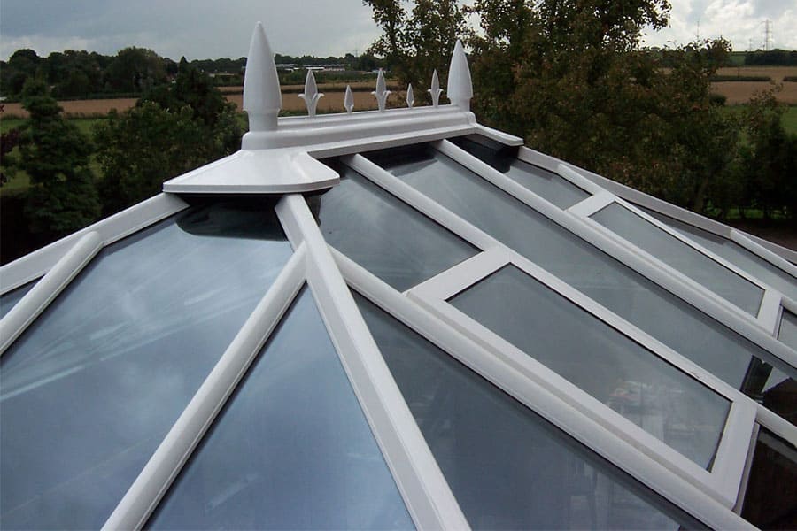 uPVC conservatory with glass roof